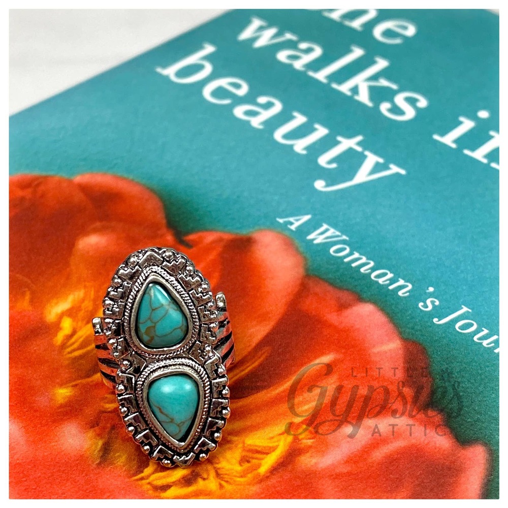 Turquoise Statement Ring and Bracelet Combo - Picture 8 of 12